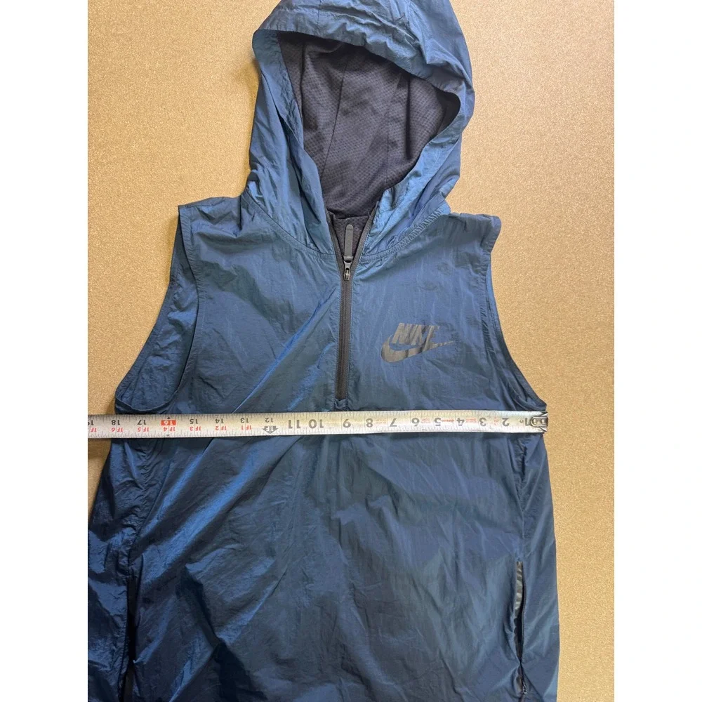 Nike‎ Sleeveless Hooded Anorak Vest Blue XL Athletic Sportswear $89